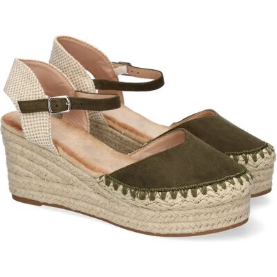 Ninguno PuntoSalao Sandalias de cuña media en yute para mujer color verde 5Q92 Ninguno PuntoSalao Sandalias de cuña media en yute para mujer color verde 5Q92