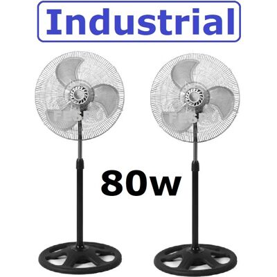 Ventilador Industrial CM de Pie 18 Pulgadas Metalico 80w 3 Velocidades Color Plateado Pack 2 Unidades Ventilador Industrial CM de Pie 18 Pulgadas Metalico 80w 3 Velocidades Color Plateado Pack 2 Unidades