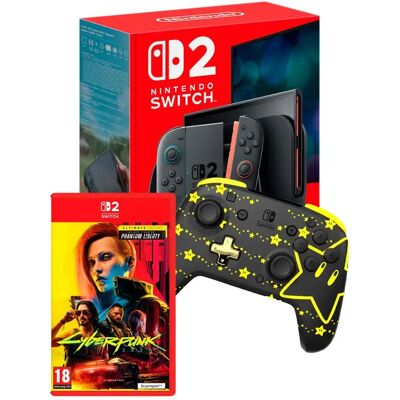 Nintendo Switch 2 Consola + Cyberpunk 2077: Ultimate Edition + Rematch Wireless Controller Glow Mario Stars Nintendo Switch 2 Consola + Cyberpunk 2077: Ultimate Edition + Rematch Wireless Controller Glow Mario Stars