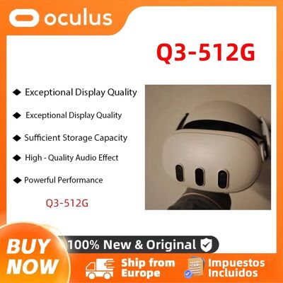 Oculus Quest 3 512G, Auriculares Todo en Uno con Sensor de Movimiento Integrado, Consola de Juegos, Gafas Inteligentes, Quest 3 512G Oculus Quest 3 512G, Auriculares Todo en Uno con Sensor de Movimiento Integrado, Consola de Juegos, Gafas Inteligentes, Quest 3 512G