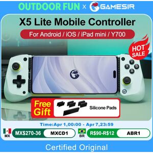 Gamepads de teléfono móvil GameSir X5 Lite para iPhone 16 15 Series iPad Mini controlador de tableta Android diseño de Joysticks de efecto Hall Gamepads de teléfono móvil GameSir X5 Lite para iPhone 16 15 Series iPad Mini controlador de tableta Android diseño de Joysticks de efecto Hall
