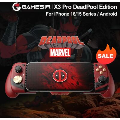 Controlador con cable GameSir X3 Pro Deadpool tipo C con placas de enfriamiento de 900 mm2 de alimentación de 12 W para teléfonos Android iPhone 15 Series Controlador con cable GameSir X3 Pro Deadpool tipo C con placas de enfriamiento de 900 mm2 de alimentación de 12 W para teléfonos Android iPhone 15 Series