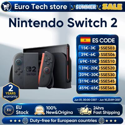 Nuevo Nintendo Switch 2, estreno mundial, pantalla de 7.9'', mango Joy‑Con, audio mejorado, compatible con versiones anteriores, tres modos Nuevo Nintendo Switch 2, estreno mundial, pantalla de 7.9'', mango Joy‑Con, audio mejorado, compatible con versiones anteriores, tres modos