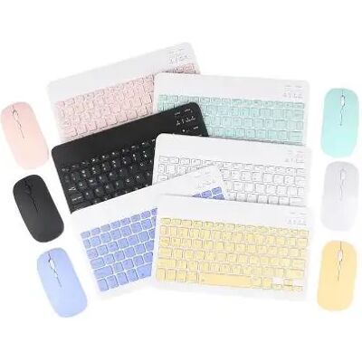 IPSDI Teclado inalámbrico Universal con Bluetooth, ratón para iPad, tabletas, portátiles, teléfonos inteligentes con Cable USB IPSDI Teclado inalámbrico Universal con Bluetooth, ratón para iPad, tabletas, portátiles, teléfonos inteligentes con Cable USB
