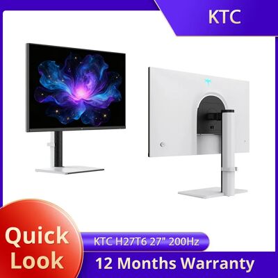 KTC H27T6 IPS plano rápido QHD 2560*1440@200Hz Overdrive a 210 Hz, 1 ms de tiempo de respuesta GTG, 450 cd/ ㎡ , Monitor para juegos 2K de 27", altavoces duales, soporte flexible con soporte VESA, KTC H27T6 IPS plano rápido QHD 2560*1440@200Hz Overdrive a 210 Hz, 1 ms de tiempo de respuesta GTG, 450 cd/ ㎡ , Monitor para juegos 2K de 27", altavoces duales, soporte flexible con soporte VESA,