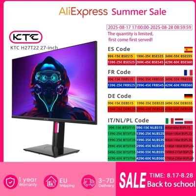 KTC H27T22 Monitor para juegos de 27 pulgadas 2560x1440 QHD 16:9 ELED 180Hz Pantalla de panel IPS rápida 1ms Tiempo de respuesta GTG 124% sRGB HDR10 KTC H27T22 Monitor para juegos de 27 pulgadas 2560x1440 QHD 16:9 ELED 180Hz Pantalla de panel IPS rápida 1ms Tiempo de respuesta GTG 124% sRGB HDR10