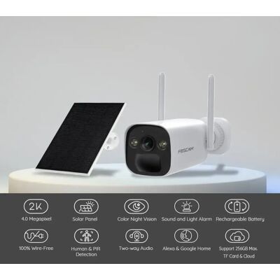 FOSCAM Cámara IP Seguridad BP4 2K/4MP con batería y panel solar. FOSCAM Cámara IP Seguridad BP4 2K/4MP con batería y panel solar.