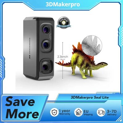Ninguno Escáner 3D 3DMakerpro Seal Lite, precisión de 0,02 mm, resolución de 0,07 mm, lentes antivibración, marco de 10 fps, seguimiento visual, luz azul Ninguno Escáner 3D 3DMakerpro Seal Lite, precisión de 0,02 mm, resolución de 0,07 mm, lentes antivibración, marco de 10 fps, seguimiento visual, luz azul