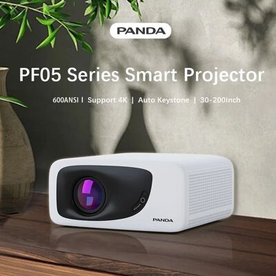 Proyector PANDA compatible con 4K 600 ANSI Android 13,0 enfoque automático/Keystone nativo WiFi 6 PF05 Proyector 1920*1080P película inteligente para exteriores Proyector PANDA compatible con 4K 600 ANSI Android 13,0 enfoque automático/Keystone nativo WiFi 6 PF05 Proyector 1920*1080P película inteligente para exteriores