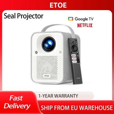Proyector ETOE Seal, 400 lúmenes ANSI, Google TV, nativo 1080P, enfoque automático. Auto Corrección Keystone, Asistente de Google, Proyector ETOE Seal, 400 lúmenes ANSI, Google TV, nativo 1080P, enfoque automático. Auto Corrección Keystone, Asistente de Google,