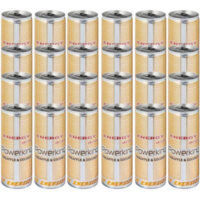PACK de 24 - Bebida Energética POWERKING PINEAPPLE AND COCONUT 24 latas x 250ml PACK de 24 - Bebida Energética POWERKING PINEAPPLE AND COCONUT 24 latas x 250ml