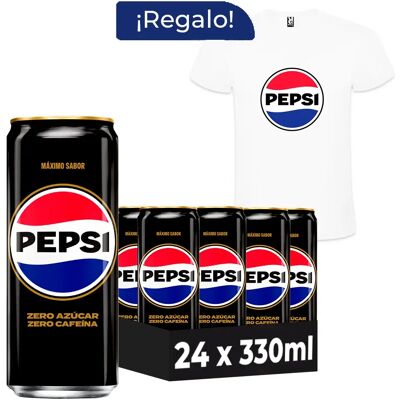 PepsiCo Pack Regalo Pepsi Max Zero Azúcar Zero Cafeína Refresco de Cola 24 Latas x 330 ml + Camiseta, Máximo Sabor, Bebida Gaseosa, Ideal para Compartir y Refrescarte en Cualquier Momento PepsiCo Pack Regalo Pepsi Max Zero Azúcar Zero Cafeína Refresco de Cola 24 Latas x 330 ml + Camiseta, Máximo Sabor, Bebida Gaseosa, Ideal para Compartir y Refrescarte en Cualquier Momento