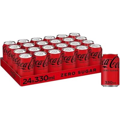 Coca Cola CocaCola 24Latas Sabor Original/Zero, 24 Unidades de 33cl/330ml Coca Cola CocaCola 24Latas Sabor Original/Zero, 24 Unidades de 33cl/330ml