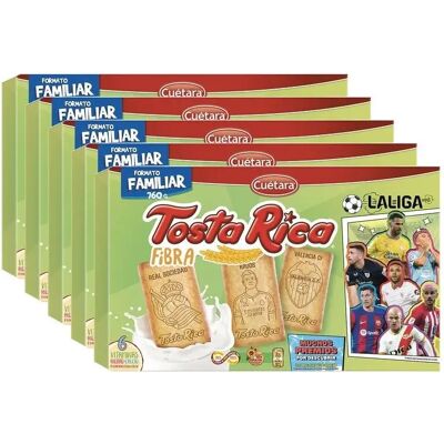 JUJU PACK de 5 CUÉTARA TOSTA RICA Fibra galletas con vitaminas hierro calcio y cereales formato ahorro caja 760 g JUJU PACK de 5 CUÉTARA TOSTA RICA Fibra galletas con vitaminas hierro calcio y cereales formato ahorro caja 760 g