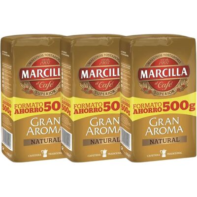 Marcilla - Gran Aroma - 500 g - Pack 3 - Café molido Marcilla - Gran Aroma - 500 g - Pack 3 - Café molido