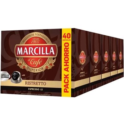 Ristretto Marcilla 5 cajas de 40 cápsulas compatibles Nespresso 8711000386330 Ristretto Marcilla 5 cajas de 40 cápsulas compatibles Nespresso 8711000386330