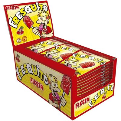Ninguno Fresquito de Cereza Fiesta caja con 40 Caramelos con palo y polvo acidulado Ninguno Fresquito de Cereza Fiesta caja con 40 Caramelos con palo y polvo acidulado