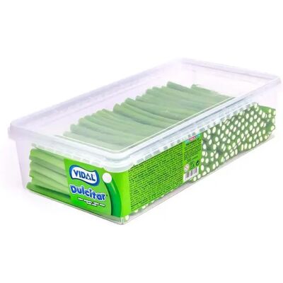 Ninguno Vidal Golosinas. Dulcitar Manzana, regaliz relleno color verde y sabor manzana. Bandeja de 200 unidades Ninguno Vidal Golosinas. Dulcitar Manzana, regaliz relleno color verde y sabor manzana. Bandeja de 200 unidades