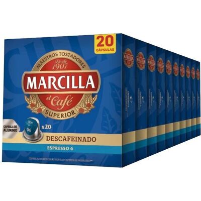 Marcilla - Descafeinado - 10 cajas - 20 cápsulas - Coffee Marcilla - Descafeinado - 10 cajas - 20 cápsulas - Coffee