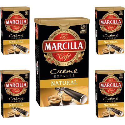 Pack de 5 Marcilla Café molido Creme Express Natural 250 gramos Pack de 5 Marcilla Café molido Creme Express Natural 250 gramos