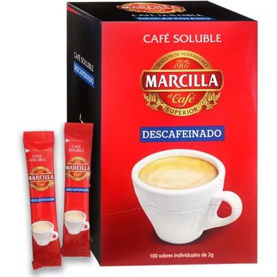 Marcilla soluble descafeinado, 100 sobres de 2 gramos 8410091109582 Marcilla soluble descafeinado, 100 sobres de 2 gramos 8410091109582
