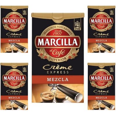 Pack de 5 Café molido Creme Express Mezcla. 250g Marcilla Pack de 5 Café molido Creme Express Mezcla. 250g Marcilla