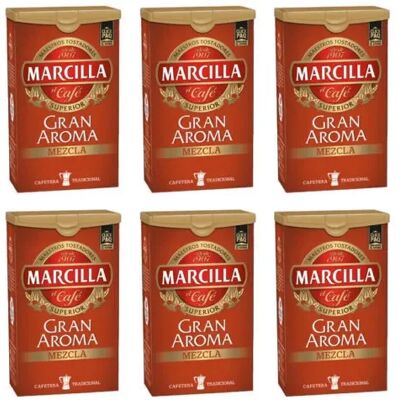 Café Marcilla Gran aroma mezcla Pack de 6 x 250 g Café Marcilla Gran aroma mezcla Pack de 6 x 250 g