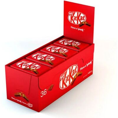 JUJU Kit Kat Nestlé - KitKat Chocolate - Barritas de Galleta con Chocolate KitKat - Caja 36 Unidades JUJU Kit Kat Nestlé - KitKat Chocolate - Barritas de Galleta con Chocolate KitKat - Caja 36 Unidades