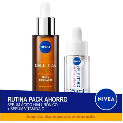 NIVEA CELLULAR Rutina Pack Ahorro - Contiene Serum Ácido Hialurónico + Serum Vitamina C NIVEA CELLULAR Rutina Pack Ahorro - Contiene Serum Ácido Hialurónico + Serum Vitamina C