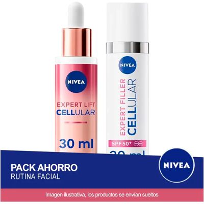 NIVEA CELLULAR Rutina Pack Ahorro - Contiene Serum Facial Backuchiol 30ml + Fluido UV Diario SPF50 30ml NIVEA CELLULAR Rutina Pack Ahorro - Contiene Serum Facial Backuchiol 30ml + Fluido UV Diario SPF50 30ml
