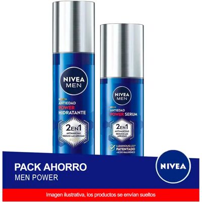 NIVEA MEN POWER Pack ahorro - Contiene Crema hidratante y Sérum NIVEA MEN POWER Pack ahorro - Contiene Crema hidratante y Sérum