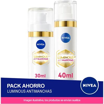 NIVEA LUMINOUS Pack ahorro cuidado facial antimanchas - Contiene crema de día y sérum NIVEA LUMINOUS Pack ahorro cuidado facial antimanchas - Contiene crema de día y sérum