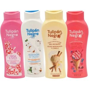 NONE Pack de 4 Geles de Ducha Tulipan Negro – Fresa y Nata, Algodón y Talco, Leche Merengada y Canela, Yogurt con Frutos Rojos: Increíble Aroma, Hidratación para la Piel, Ideal para Regalo. Producto fabric NONE Pack de 4 Geles de Ducha Tulipan Negro – Fresa y Nata, Algodón y Talco, Leche Merengada y Canela, Yogurt con Frutos Rojos: Increíble Aroma, Hidratación para la Piel, Ideal para Regalo. Producto fabric