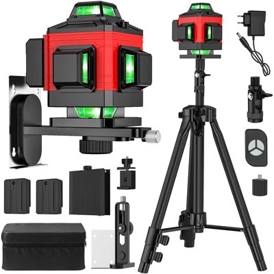 Other Nivel láser 4D, herramienta de nivelación de 16 líneas, Línea Verde, trípode de 1,2 M, autovelante, 360, Horizontal y Vertical, elimina los niveles de rayo láser de Control Other Nivel láser 4D, herramienta de nivelación de 16 líneas, Línea Verde, trípode de 1,2 M, autovelante, 360, Horizontal y Vertical, elimina los niveles de rayo láser de Control