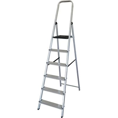 Escalera plegable de 6 peldaños - Aluminio Escalera plegable de 6 peldaños - Aluminio