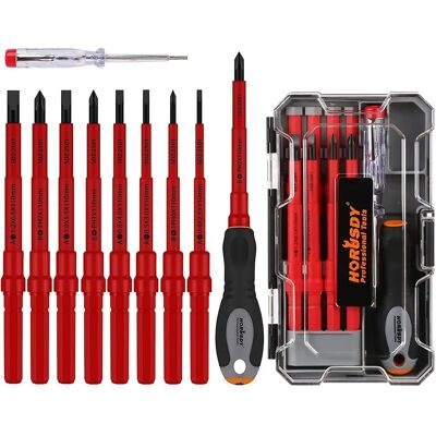 JUJU EasySpeed Juego de Destornilladores Eléctricos VDE 1000V Aislados - Puntas Intercambiables y Estuche Organizador - Herramientas y Bricolaje - Resistente y Seguro JUJU EasySpeed Juego de Destornilladores Eléctricos VDE 1000V Aislados - Puntas Intercambiables y Estuche Organizador - Herramientas y Bricolaje - Resistente y Seguro