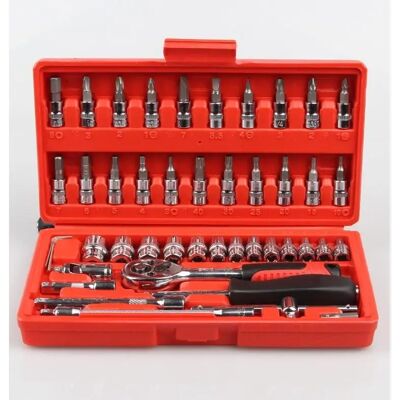Ninguno 46 PCS Juego de Destornilladores de Llave de Carraca de Vaso Pequeño, Juego de Llaves de Carraca y Vaso Métrico de 1/4 de Pulgada con Barra de Extensión,39PCS Juego de herramientas para el hogar, Ninguno 46 PCS Juego de Destornilladores de Llave de Carraca de Vaso Pequeño, Juego de Llaves de Carraca y Vaso Métrico de 1/4 de Pulgada con Barra de Extensión,39PCS Juego de herramientas para el hogar,
