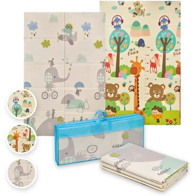 MS Trendy - Alfombra de Juegos para Bebé 180x120 cm - Doble Cara, Tapete Muy acolchado (1cm Grosos), Plegable y con Bolsa de transporte MS Trendy - Alfombra de Juegos para Bebé 180x120 cm - Doble Cara, Tapete Muy acolchado (1cm Grosos), Plegable y con Bolsa de transporte