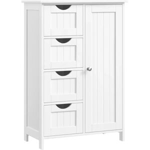 VASAGLE Armario de Baño, Mueble de Baño Estrecho, Cómoda de Baño, Cajonera con 4 Cajones, Armario con Puerta, Estante Ajustable, 30 x 55 x 82 cm, Blanco/Gris Oscuro/Gris Paloma VASAGLE Armario de Baño, Mueble de Baño Estrecho, Cómoda de Baño, Cajonera con 4 Cajones, Armario con Puerta, Estante Ajustable, 30 x 55 x 82 cm, Blanco/Gris Oscuro/Gris Paloma