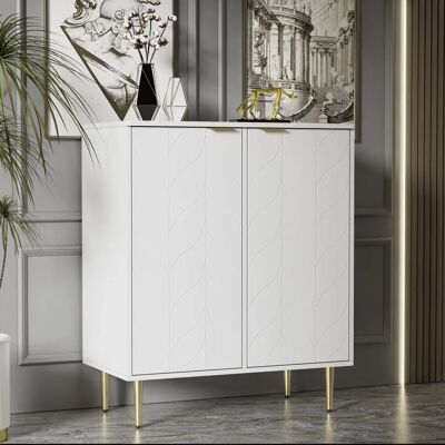 Ninguno Entrada conveniente para Buffet, 75x40x90 cm, 2 puertas, 3 estantes, 6 compartimentos, para sala de estar, cocina, baño y dormitorio, blanco Ninguno Entrada conveniente para Buffet, 75x40x90 cm, 2 puertas, 3 estantes, 6 compartimentos, para sala de estar, cocina, baño y dormitorio, blanco