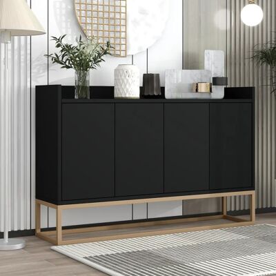 Ninguno Aparador moderno de estilo minimalista, mueble buffet sin manija de 4 puertas para comedor, sala de estar, cocina (negro) Ninguno Aparador moderno de estilo minimalista, mueble buffet sin manija de 4 puertas para comedor, sala de estar, cocina (negro)