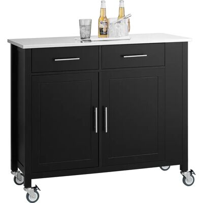 SoBuy FKW108 Carros de cocina de diseño con placa de acero inoxidable Isla de cocina con estante lateral Aparador con ruedas enrollables Trollers de cocina SoBuy FKW108 Carros de cocina de diseño con placa de acero inoxidable Isla de cocina con estante lateral Aparador con ruedas enrollables Trollers de cocina