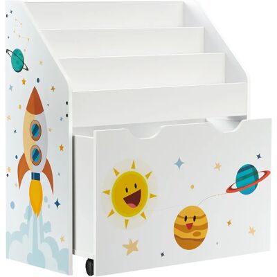 SONGMICS Estantería de Juguetes con 3 Compartimentos, Librería Infantil, Caja de Juguetes Móvil, con Ruedas, Multifuncional, para Habitación de los Niños y Sala de Juegos, Blanco SONGMICS Estantería de Juguetes con 3 Compartimentos, Librería Infantil, Caja de Juguetes Móvil, con Ruedas, Multifuncional, para Habitación de los Niños y Sala de Juegos, Blanco