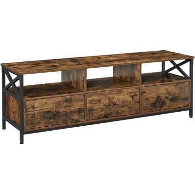 VASAGLE Mueble de TV, Mesa de TV de hasta 65 Pulgadas, Largo de 147 cm, con 3 Cajones y 3 Estantes Abiertos, 40 x 120 x 50 cm/40 x 147 x 50 cm/40 x 178 x 50 cm, para Salón, Dormitorio, Marco de Acero, VASAGLE Mueble de TV, Mesa de TV de hasta 65 Pulgadas, Largo de 147 cm, con 3 Cajones y 3 Estantes Abiertos, 40 x 120 x 50 cm/40 x 147 x 50 cm/40 x 178 x 50 cm, para Salón, Dormitorio, Marco de Acero,