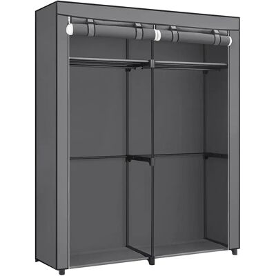 SONGMICS Armario de Tela, Armario Portátil con Barras para Colgar, Perchero, Plegable, Guardarropa, para Dormitorio, Estudio, 140 x 43 x 174 cm, Gris/Negro Tinta/Violeta Lavanda SONGMICS Armario de Tela, Armario Portátil con Barras para Colgar, Perchero, Plegable, Guardarropa, para Dormitorio, Estudio, 140 x 43 x 174 cm, Gris/Negro Tinta/Violeta Lavanda