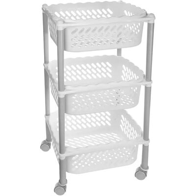 NONE Estantería Multiusos con 3 Estantes color Blanco. Con o sin Ruedas. Tamaño: 39x20x65cm. Carrito de Plástico Rectangular para Verduras, Fruta, Conservas, Documentos, Accesorios. Verdulero de Cocina, NONE Estantería Multiusos con 3 Estantes color Blanco. Con o sin Ruedas. Tamaño: 39x20x65cm. Carrito de Plástico Rectangular para Verduras, Fruta, Conservas, Documentos, Accesorios. Verdulero de Cocina,