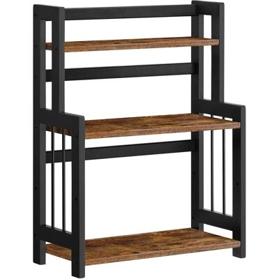 SONGMICS Especiero, Estante de especias, estante almacenamiento de 3 niveles, en la Encimera, Organizador escritorio, Marco de bambÚ, para cocina, Comedor, Oficina, MarrÓn RÚstico y Negro SONGMICS Especiero, Estante de especias, estante almacenamiento de 3 niveles, en la Encimera, Organizador escritorio, Marco de bambÚ, para cocina, Comedor, Oficina, MarrÓn RÚstico y Negro