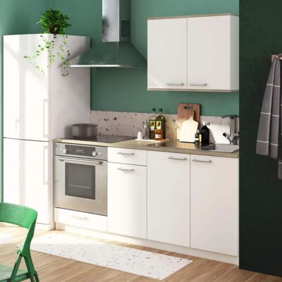 Miroytengo Cocina modular completa blanco mate y roble Miroytengo Cocina modular completa blanco mate y roble
