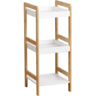 Tendance - MDF de bambú 3 estantes - Bambú blanco - Estantería baño Tendance - MDF de bambú 3 estantes - Bambú blanco - Estantería baño