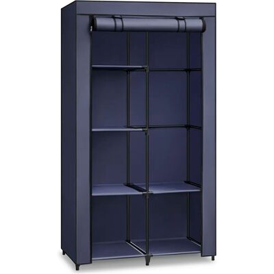 SONGMICS Armario de Tela, Armario de Ropa, con 1 Barra Colgante, 6 Estantes, Tela no Tejida, Marco de Metal, 45 x 88 x 168 cm, para Dormitorio, Pasillo, Azul Oscuro/Gris/Negro/Verde Oliva SONGMICS Armario de Tela, Armario de Ropa, con 1 Barra Colgante, 6 Estantes, Tela no Tejida, Marco de Metal, 45 x 88 x 168 cm, para Dormitorio, Pasillo, Azul Oscuro/Gris/Negro/Verde Oliva